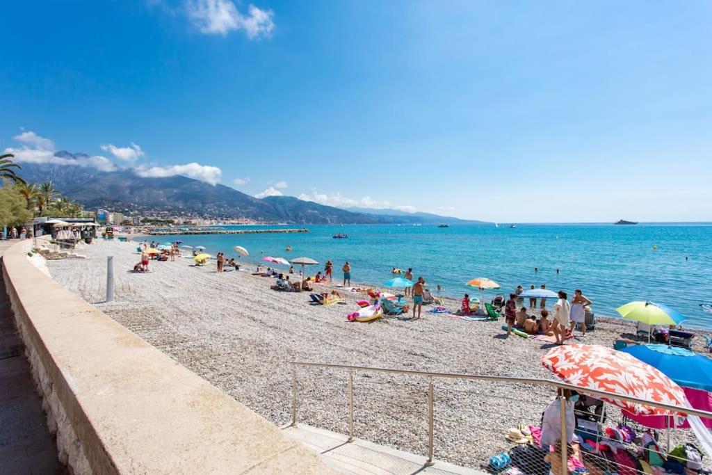 La Perle 2 P Terrasse Vue Mer 1Min Plage Clim Roquebrune-Cap-Martin Extérieur photo