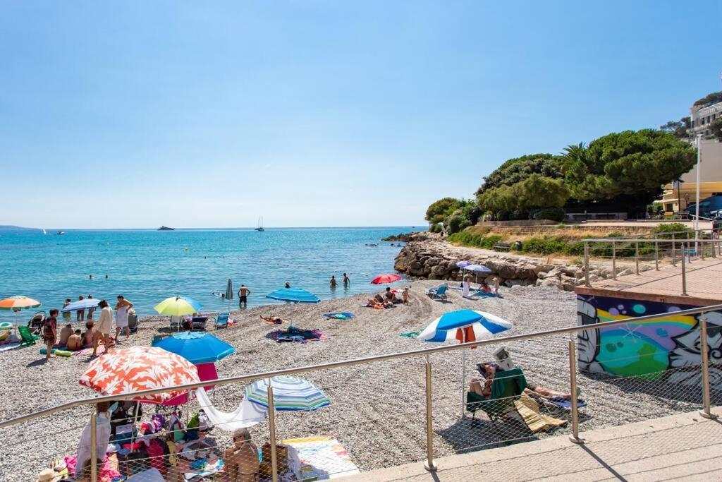 La Perle 2 P Terrasse Vue Mer 1Min Plage Clim Roquebrune-Cap-Martin Extérieur photo